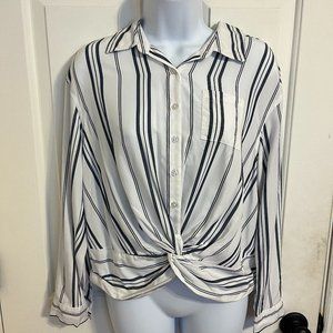 NWOT Justice long sleeve button up blouse 14/16